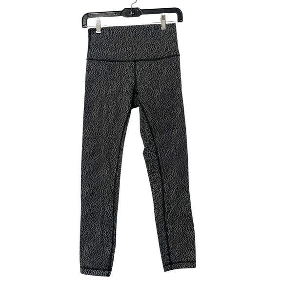 Lululemon Grey & Black Leggings Size 6 - Picture 1 of 8